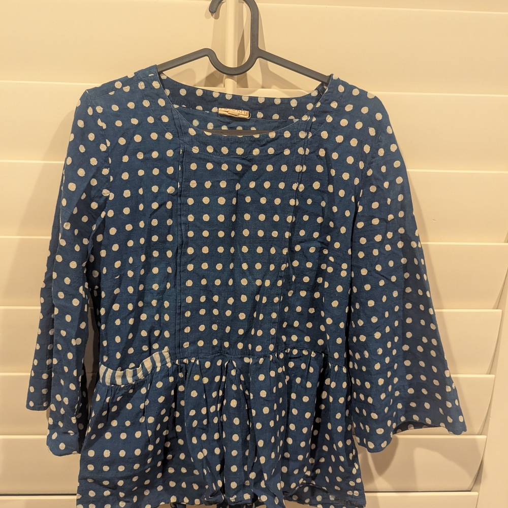 Blue Polka Dot Women's Blouse